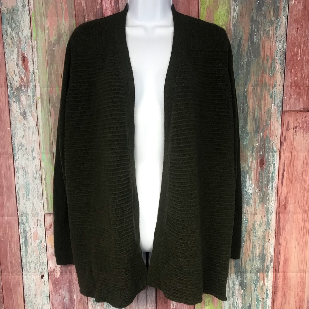 Society 8 Hunter green open sweater
